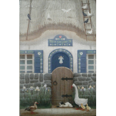 Плакетка дерев“яна/ THIS HOUSE RUNS ON/гусь,кролик,качки